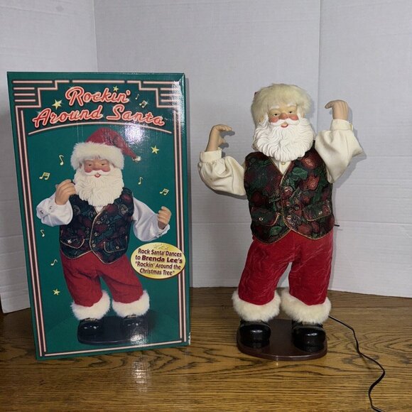 Rockin Around the Christmas Tree Dancing Santa 16" 1999 Works Good - Picture 1 of 16